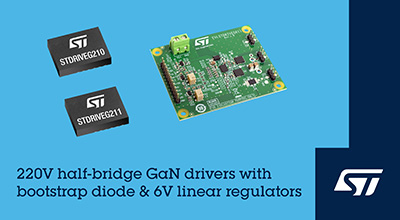 STMicroelectronics Half Bridge Gate Driver Simplifies GaN Circuit Design in Low Voltage Systems